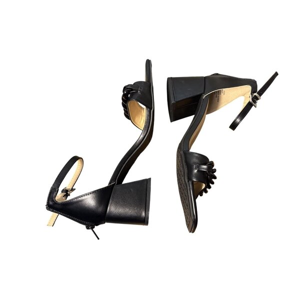 Esprit Womens Open-Toe Block Heel Sandals Black Size 8 With Chain Detail & Back - Picture 4 of 8